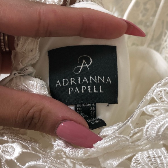 Adrianna Papell cap-sleeve illusion lace dress - Picture 7 of 7